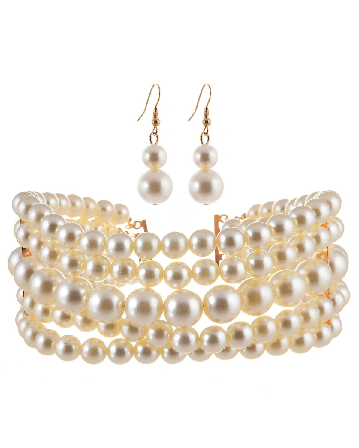 Imitation Pearl Necklace Set-Curvy-Faja