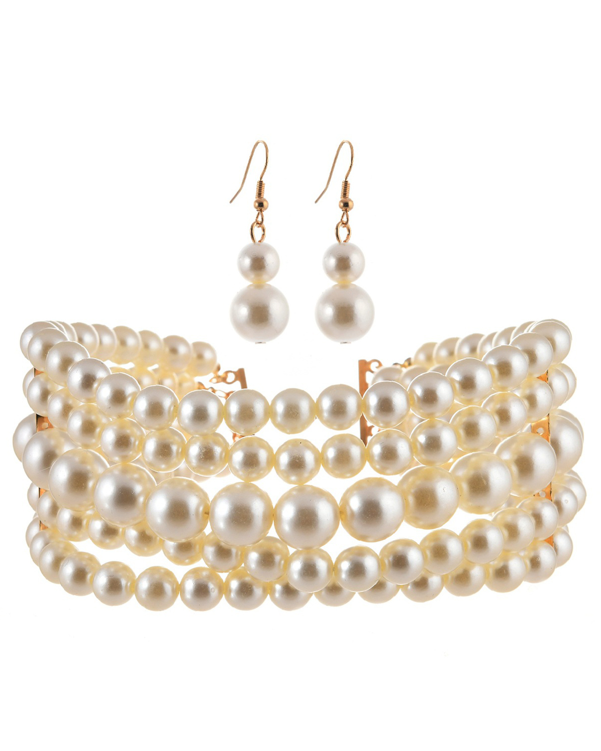 Imitation Pearl Necklace Set-Curvy-Faja