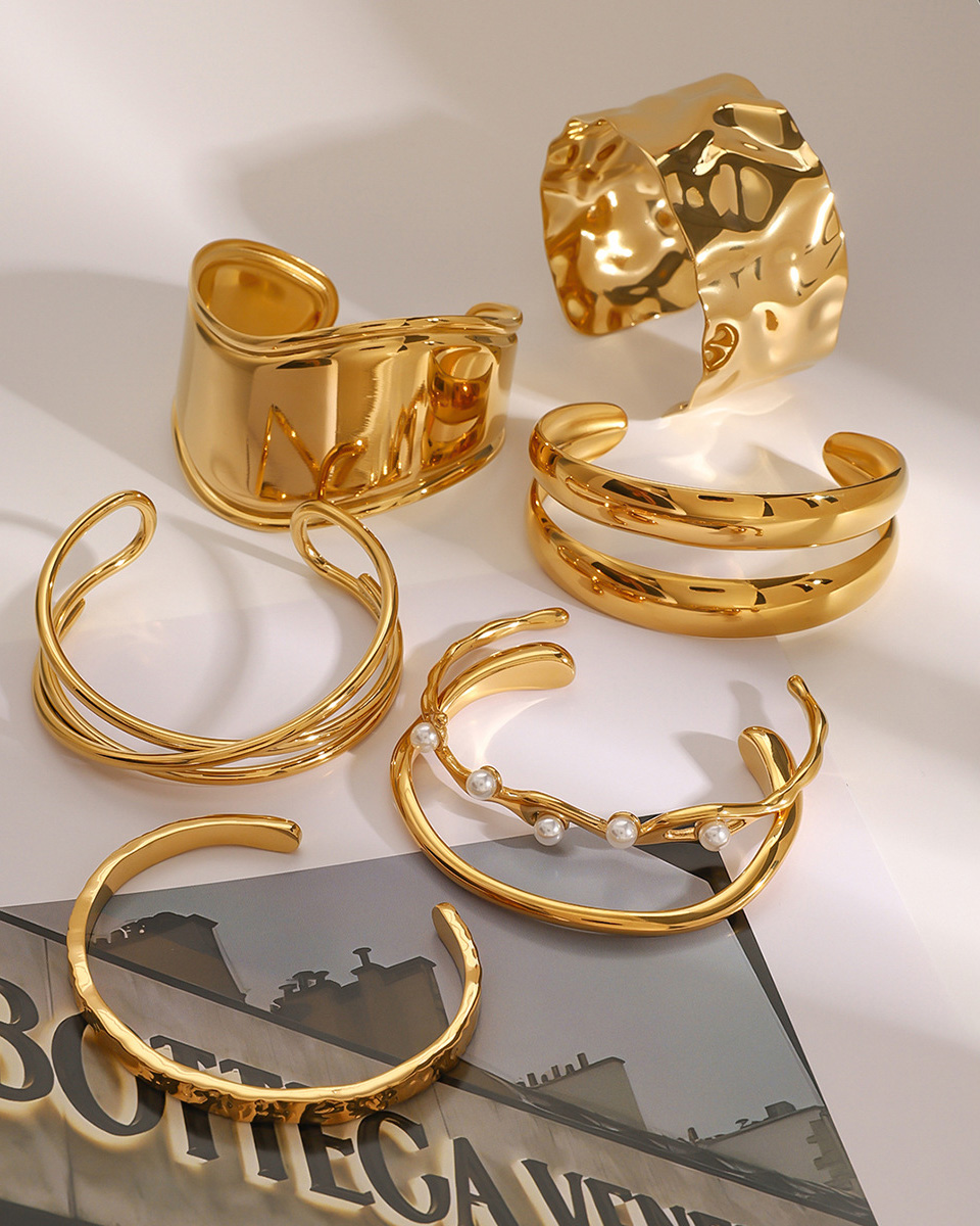 Open Bracelet Titanium Steel Jewelry-Curvy-Faja