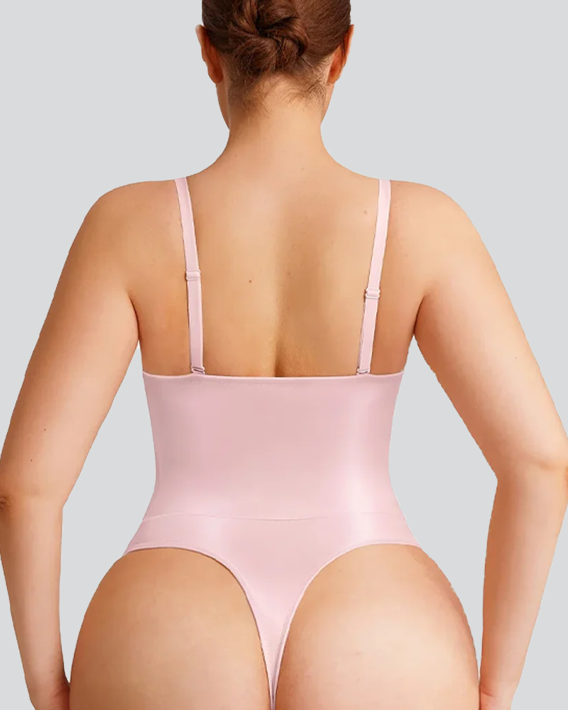 Detachable Shoulder Straps Lace‑Up Tight Body Shaper Bodysuit（Pre‑Sale）