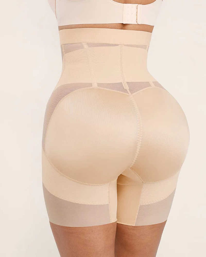 Breathable Mesh High-Waisted Shaping Shorts With Tummy Control And Hip Lift (Pre-Sale)