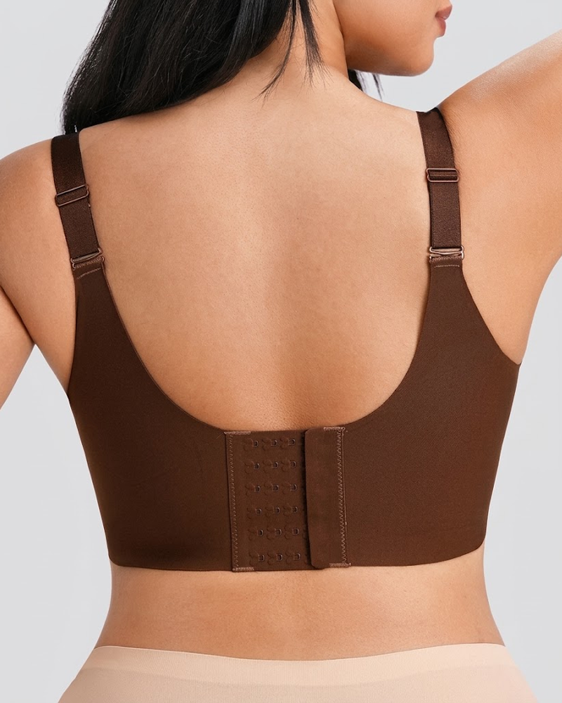 Wire-Free Seamless Back Smoothing Bra Teardrop Cups with W-Shaped Gel Strip（Pre-Sale）