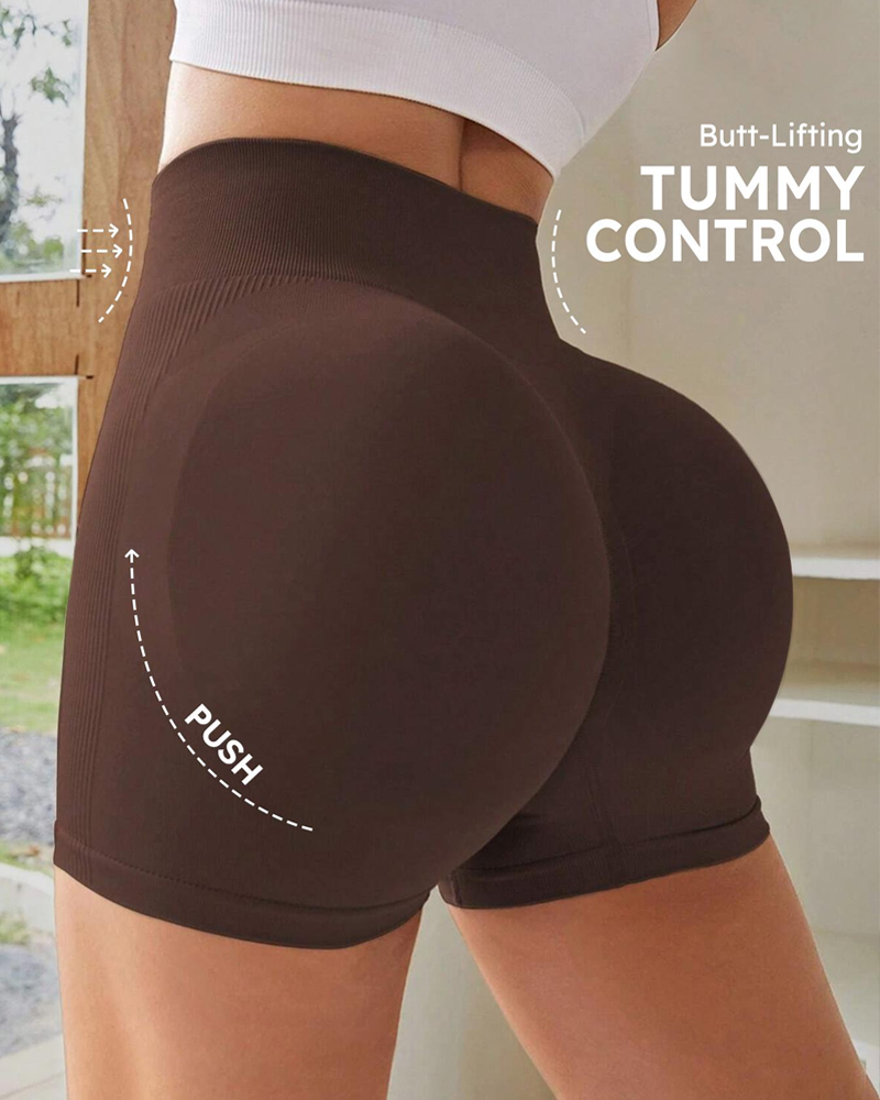 Lightweight High-Waisted Tummy-Controlling Hip-Lifting Seamless Shorts