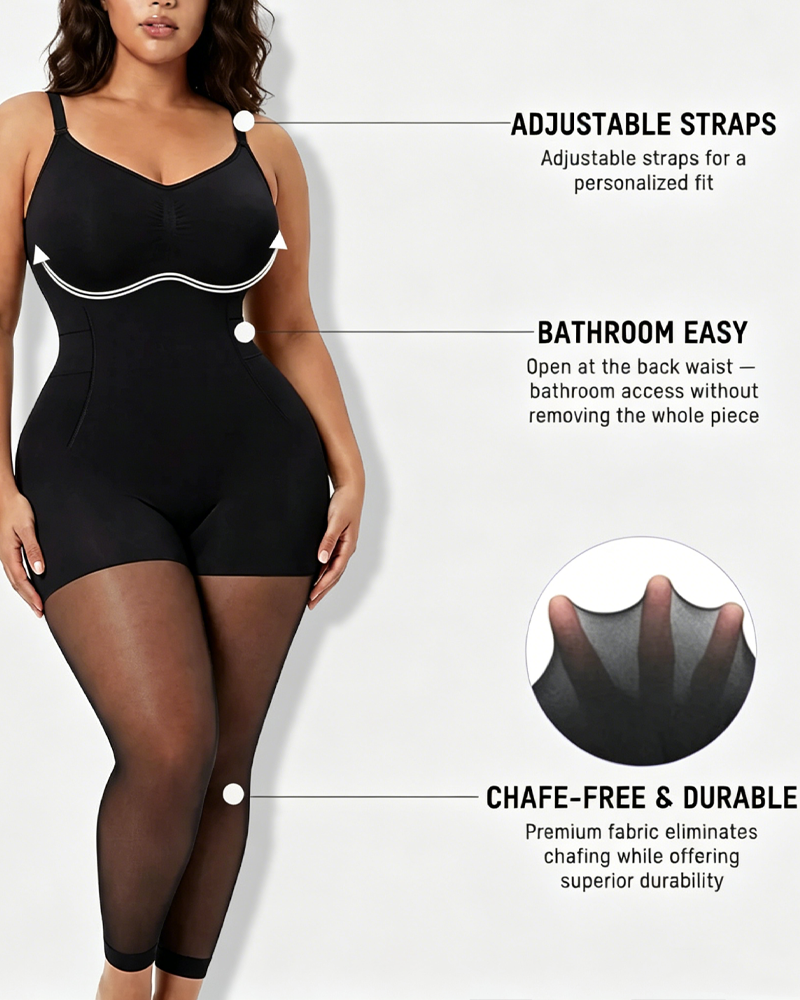 Adjustable Strap Back-Opening Full Body Shaper Bodysuit（Pre-Sale）