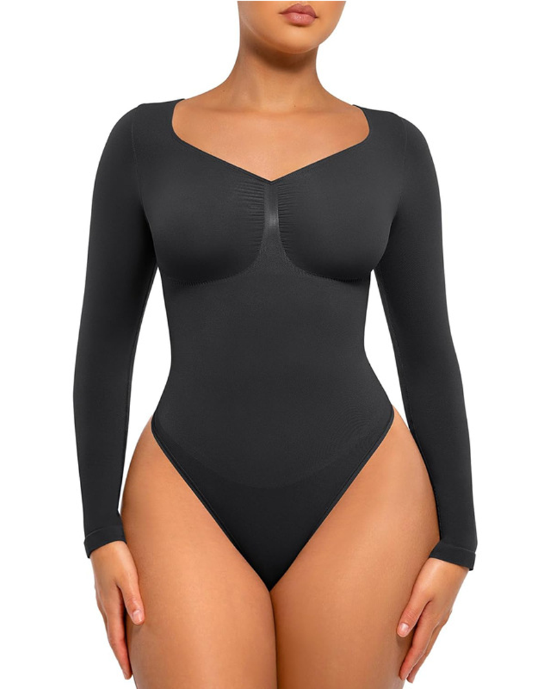 Long Sleeved Hip Lifting Seamless Body Shaping Bodysuit