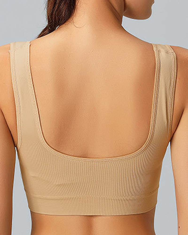 Wire-Free Plus-Size Sports Double-Layer Bra-Curvy-Faja