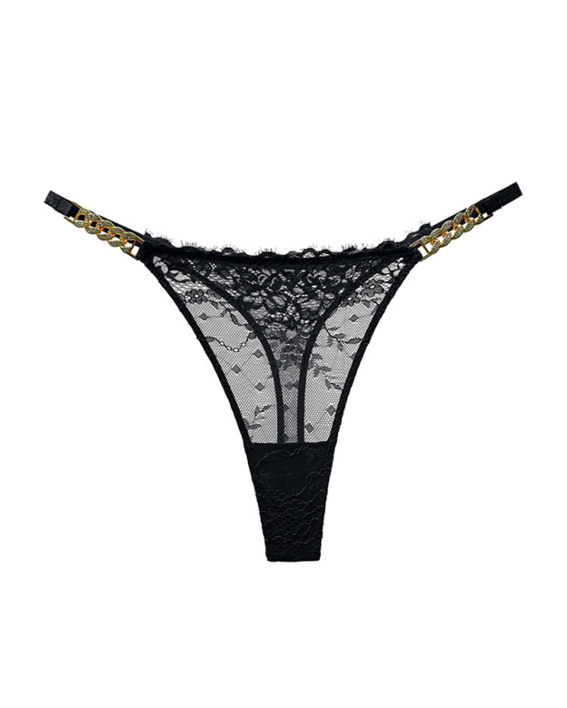 Sexy Rhinestone Metal Chain Women's Thong-Curvy-Faja