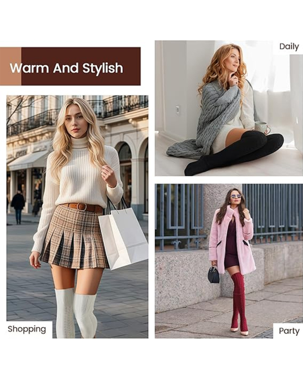 Knee-Length Knitted Socks-Curvy-Faja