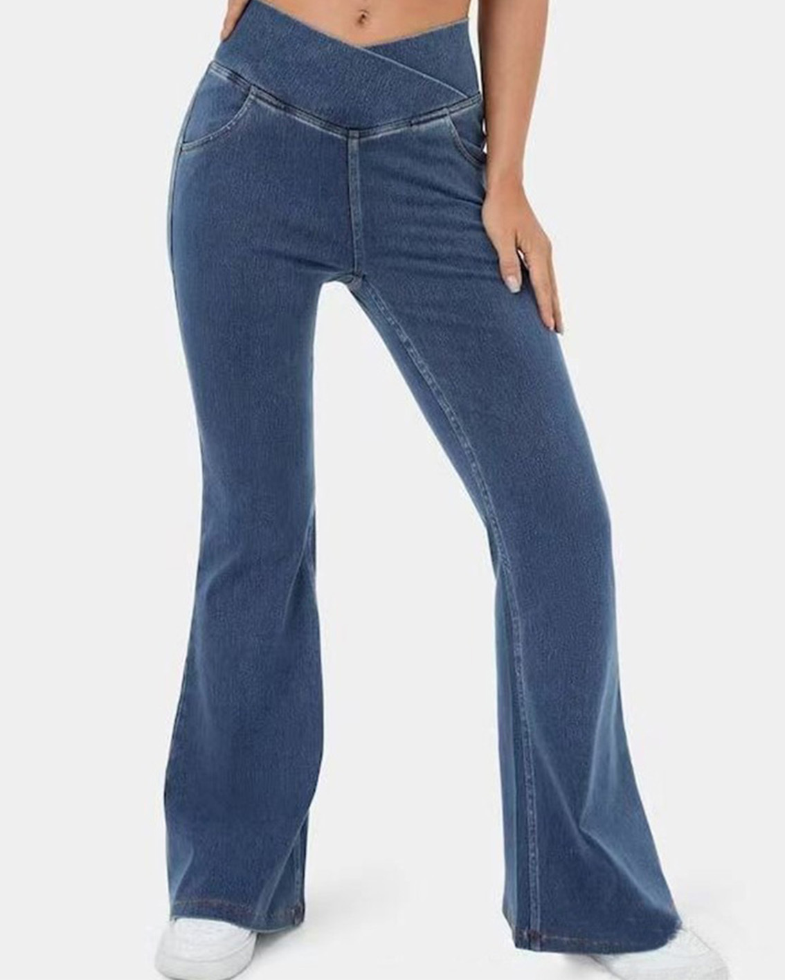 Denim Flared Pants Hip Lift Women's Flared Pants-Curvy-Faja