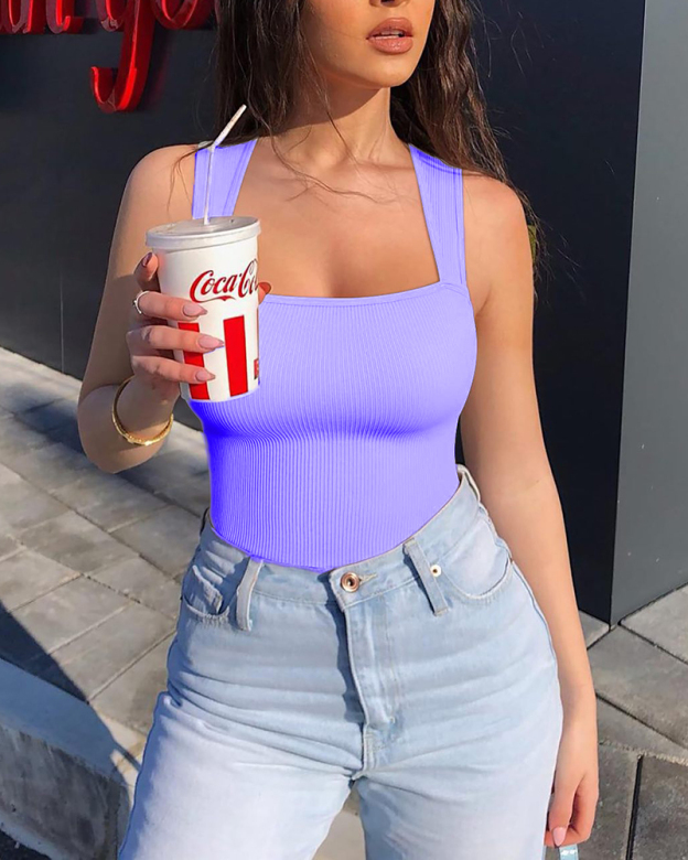 Ribbed Sleeveless Bodysuit