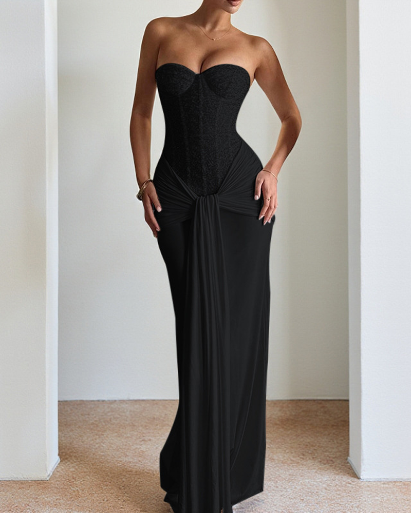 Christmas Party Off-Shoulder Fitted Evening Dress