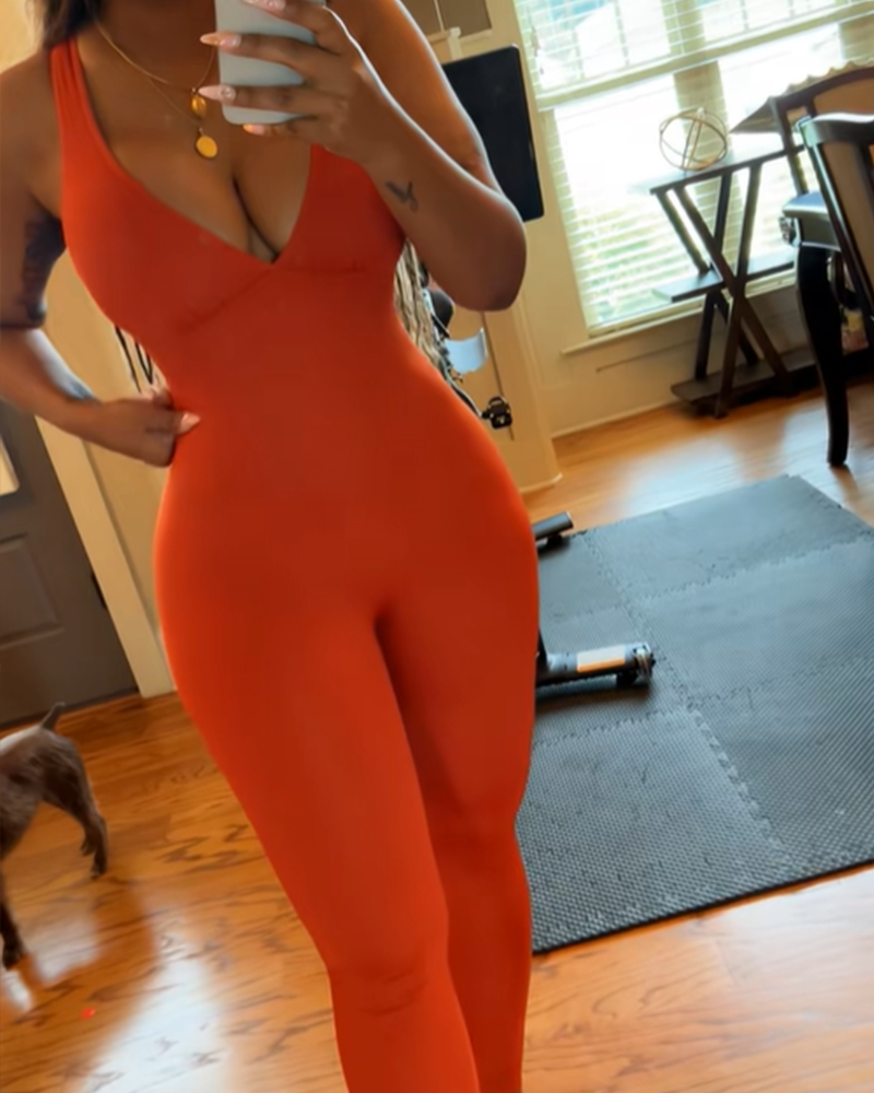Slim V-Neck Sexy Jumpsuit (Pre-Sale)