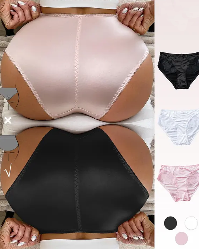 Elegant Satin Peach-Shaped Lace Bow Thong