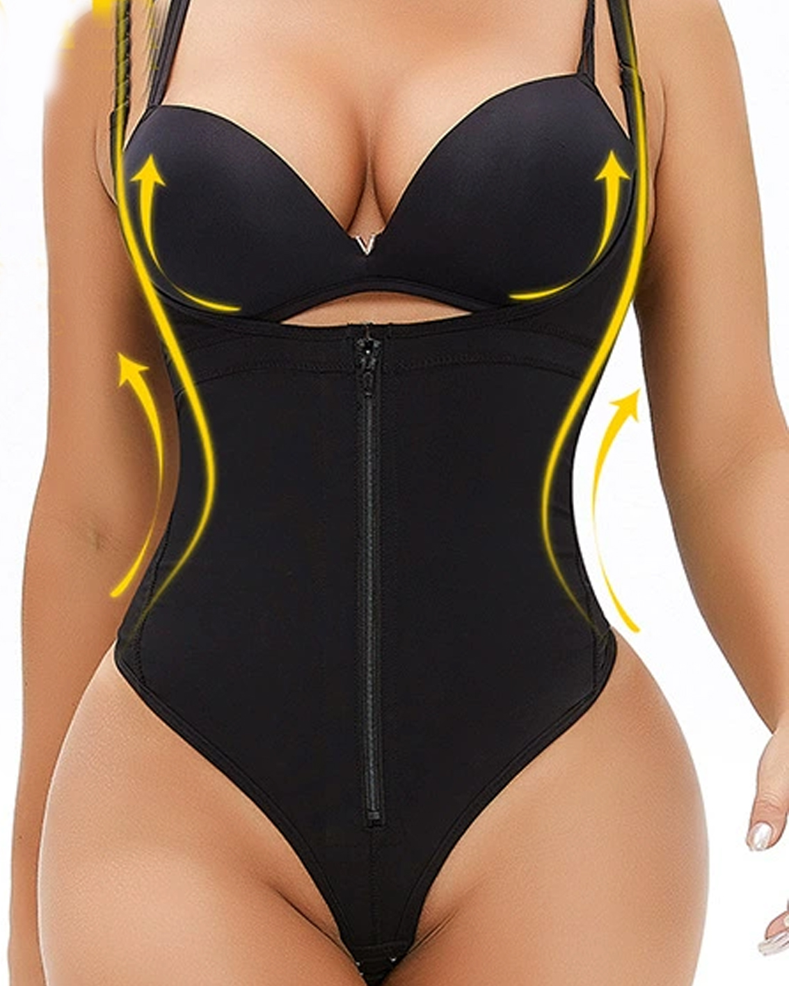 One-Piece Waist-Cinching Triangle-Breasted Body-Shaping Suit-Curvy-Faja