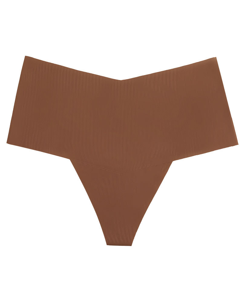 Mid-Waist Seamless Non-Pinch Ice Silk Breathable Thong Underwear-Curvy-Faja