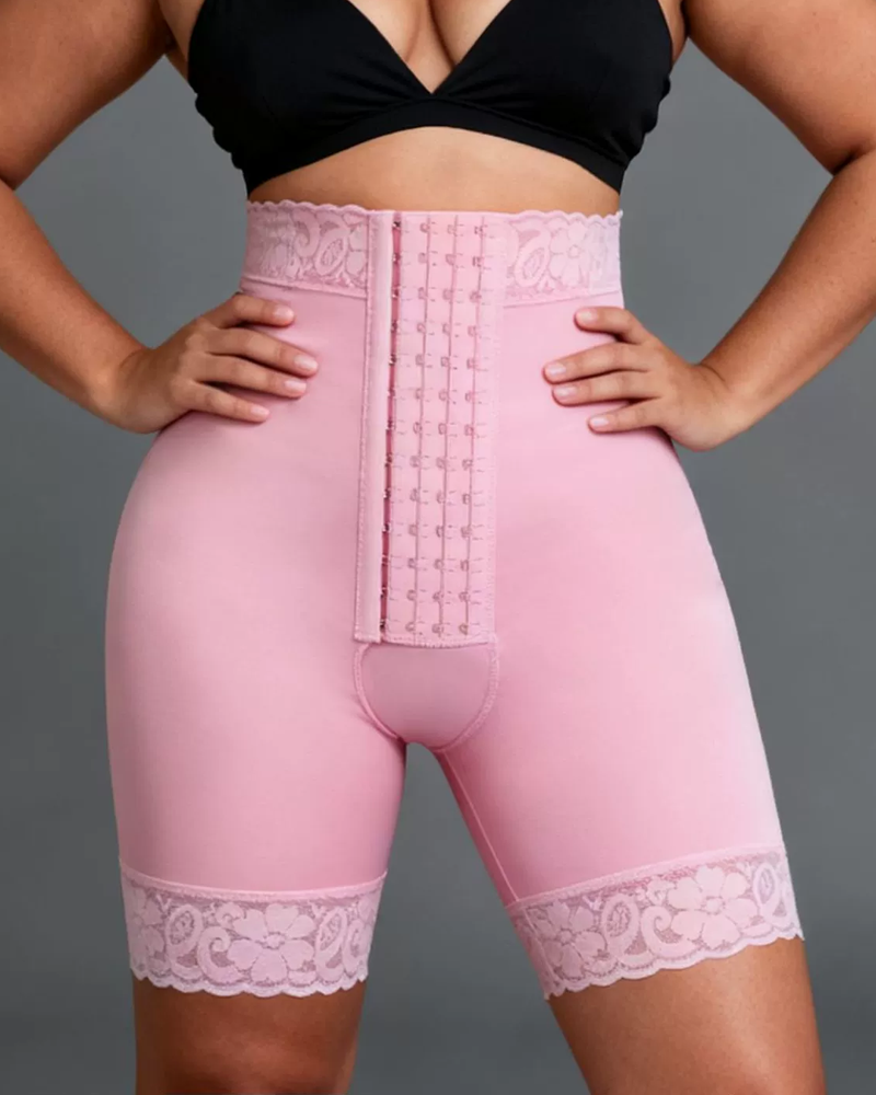 High Waisted Button Down Tummy Control And Hip Lift Shaping Shorts