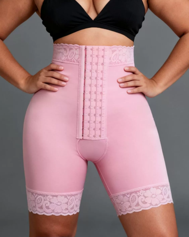 High Waisted Button Down Tummy Control And Hip Lift Shaping Shorts