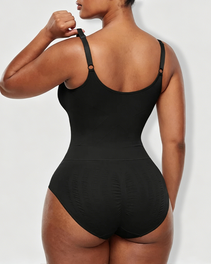 Deep V-Neck Adjustable Strap Back-Opening Bodysuit Shaper (Pre-Sale)