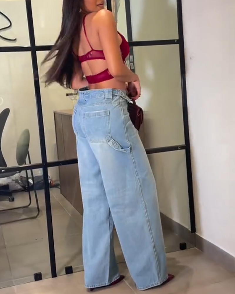 Casual Loose Straight Leg Jeans（Pre-Sale）-Curvy-Faja