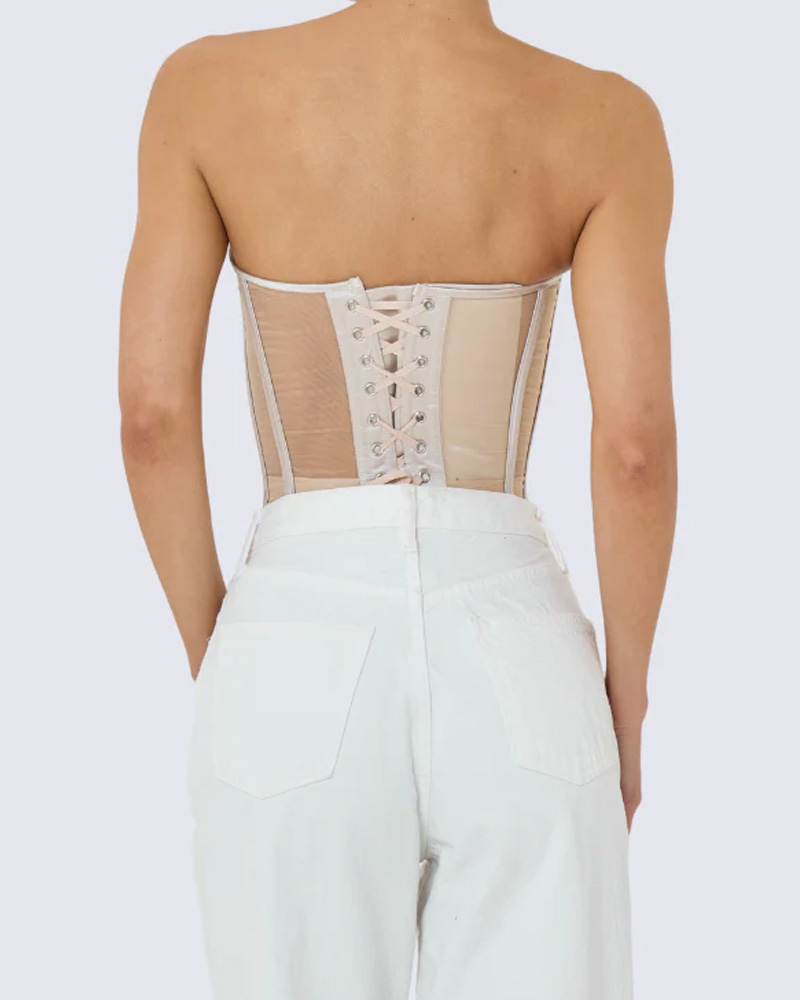 Breast-Covering Mesh Sexy Corset