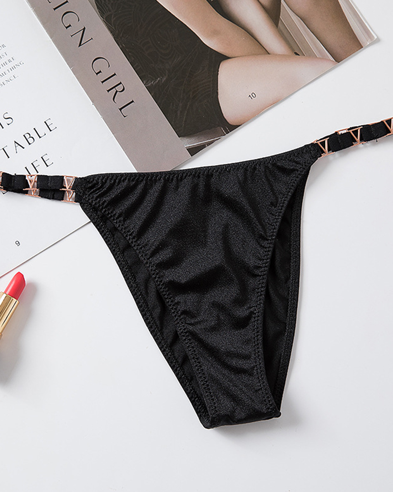 Sexy V-Shaped Metallic Ice Silk Panties-Curvy-Faja