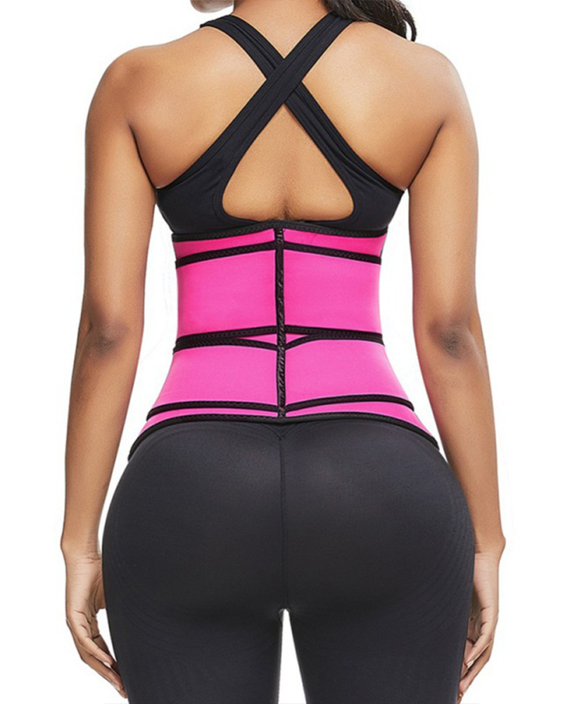 Body Shaping Double Belt Zipper Belly Control Belt-Curvy-Faja