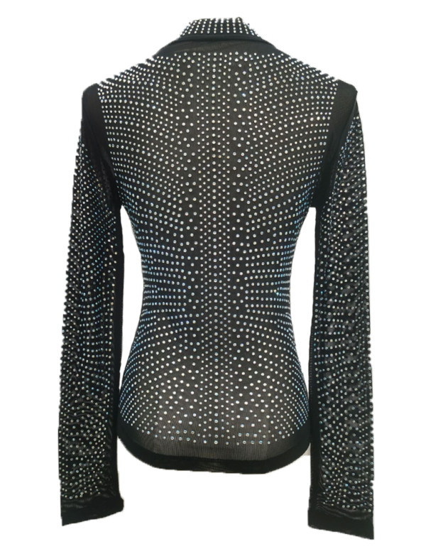 Sexy Rhinestone-Embellished Fitted Top