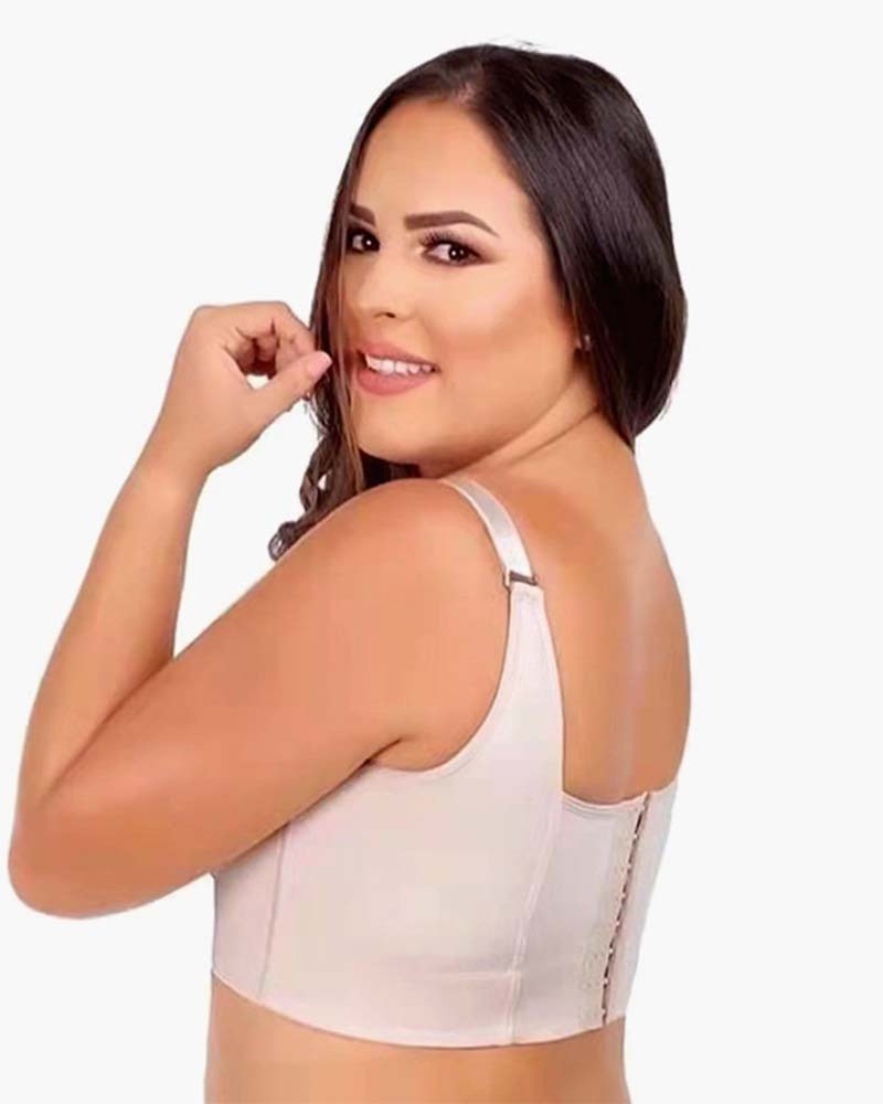 Women Deep Cup Bra Hide Back Fat Bra with Shapewear Incorporated Full-Back Coverage Push Up Sports Bras-Curvy-Faja