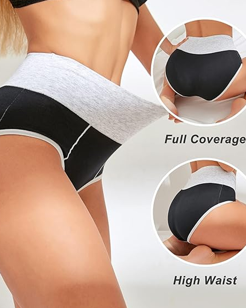 High Waist Cotton Crotch Sports Briefs