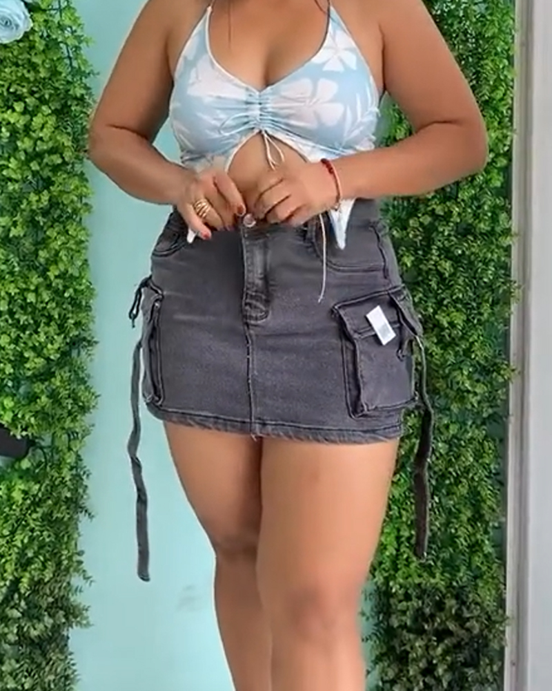 Workwear Denim Shorts Skirt (Pre-Sale)