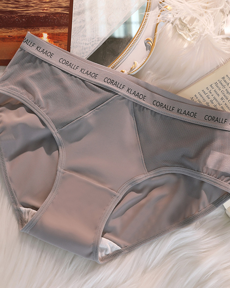 Sexy Mid-Waist Seamless Panties With Soft And Glutinous Mesh