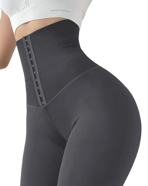 Buttoned Sports Slimming Pants Hip Lift Waist Pants-Curvy-Faja