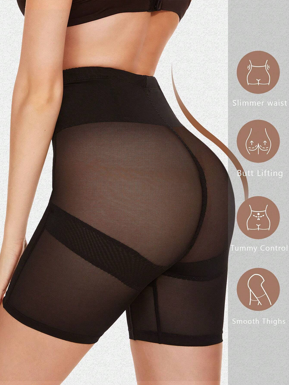 Comfort High Waisted Body Shaper Shorts Seamless no Rolling Thigh Slimmer-Curvy-Faja
