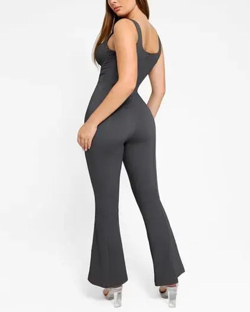 Faux Denim Built-In Shaping Tummy Control Butt Lifting Jumpsuit (Pre-sale)