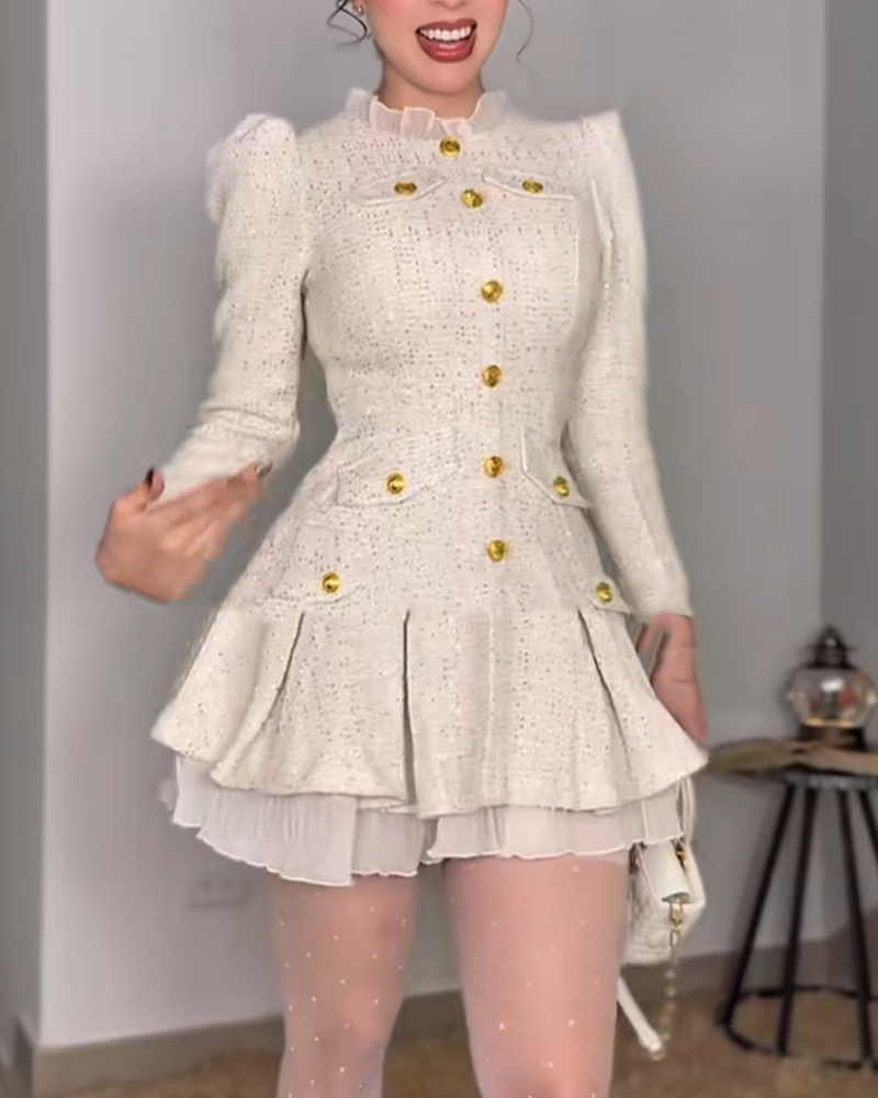 Christmas French Style Ruffled Dress