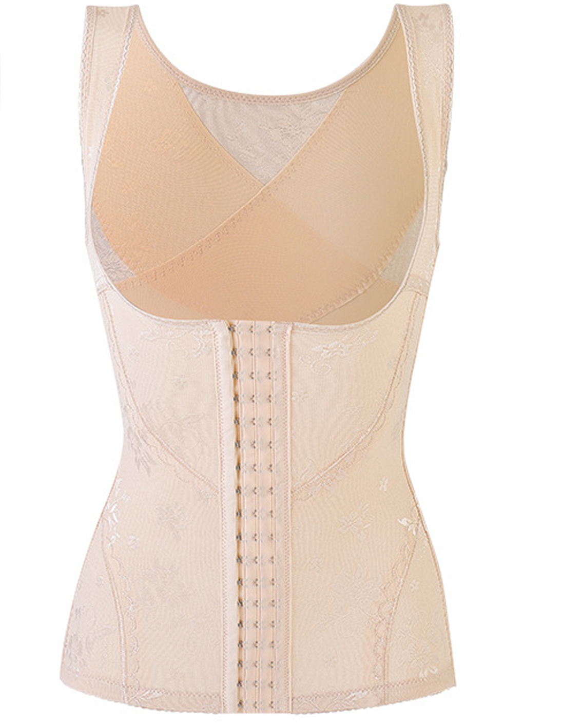 Jacquard Backless Tummy-Control Waist-Cinching Shaping Top