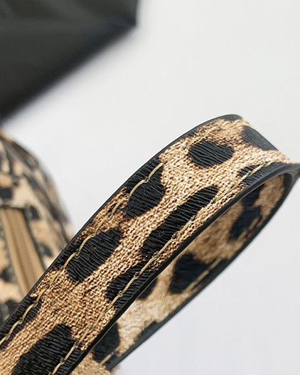 Vintage Leopard Print Shoulder Bag Handbag-Curvy-Faja