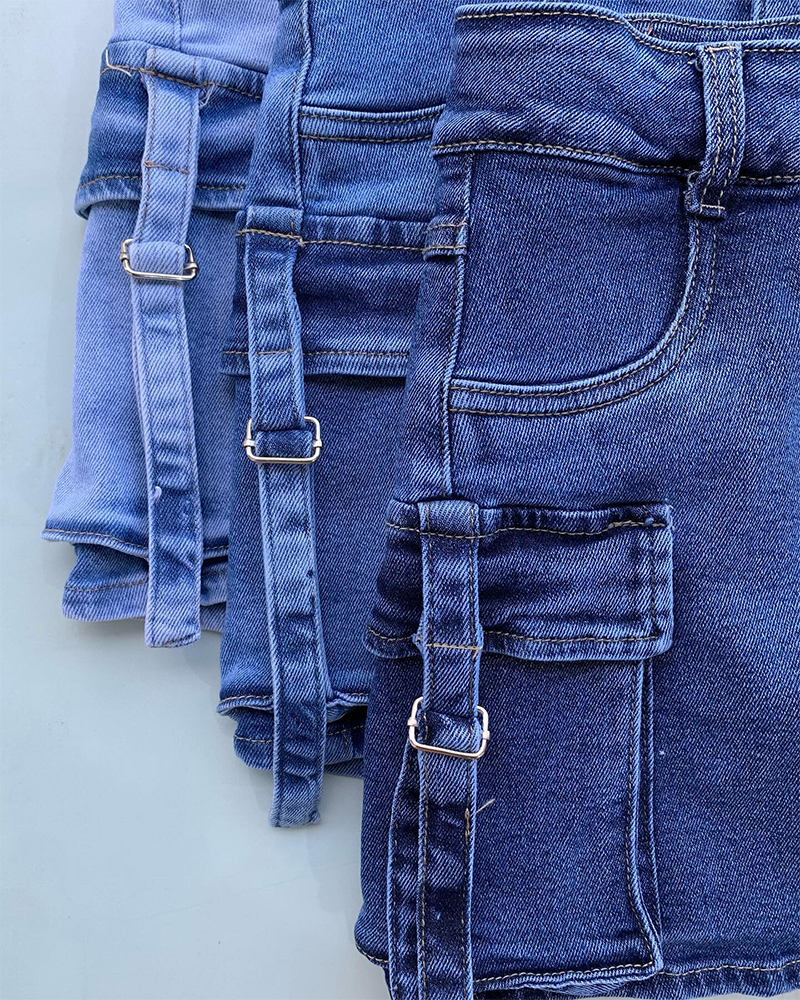 Workwear Denim Shorts Skirt (Pre-Sale)