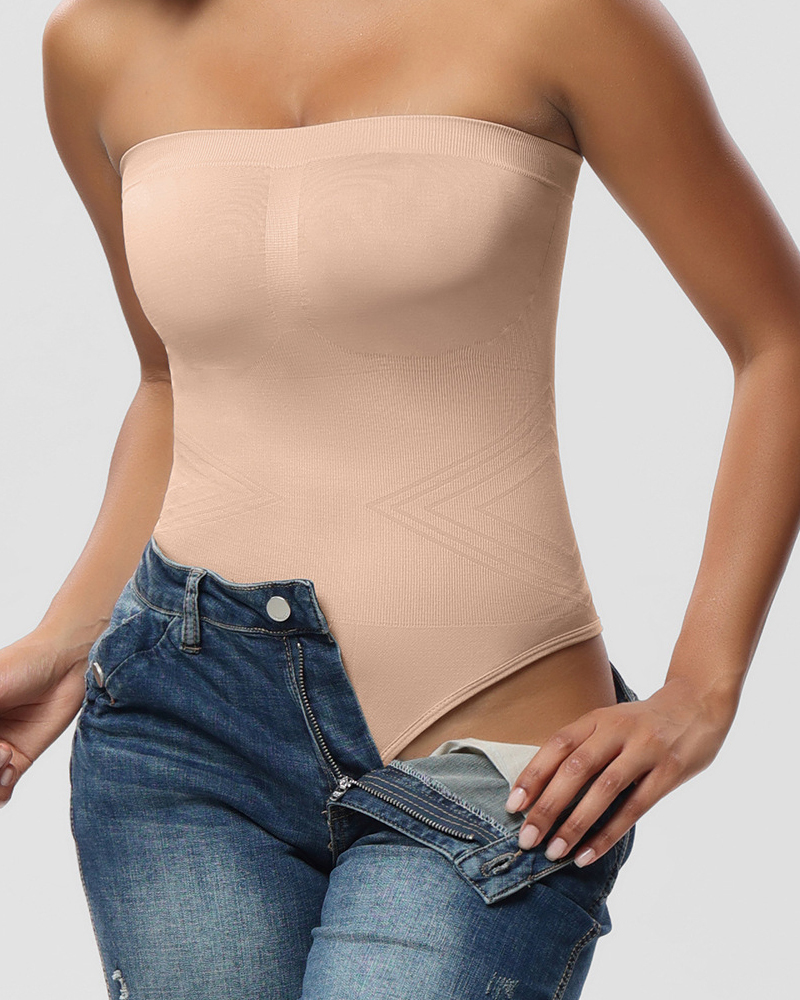 Bodysuit With Removable Straps-Curvy-Faja