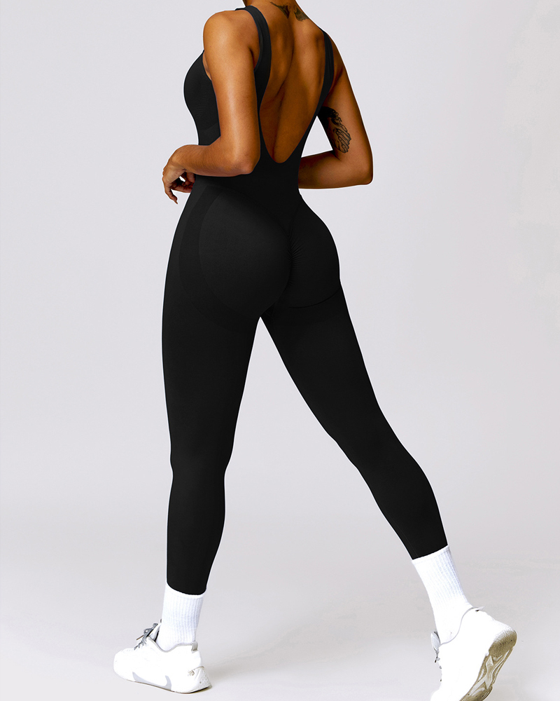 Hollow Back Hip Lift One-Piece Yoga Jumpsuit