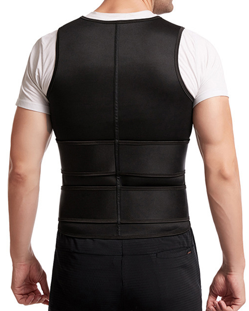 Men's Double Belt Tummy Control Vest Sweat-Proof Fitness Corset