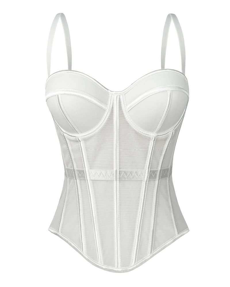 Sexy Mesh Suspender Corset