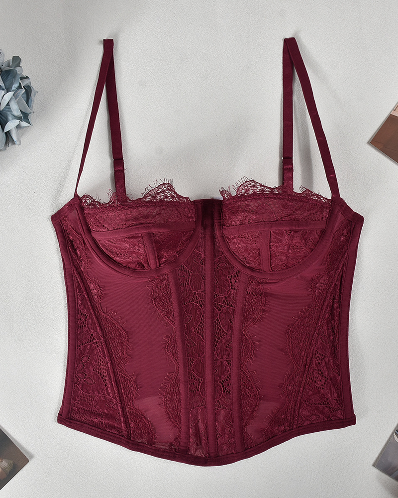 Lace Sexy Cutout Camisole Top-Curvy-Faja