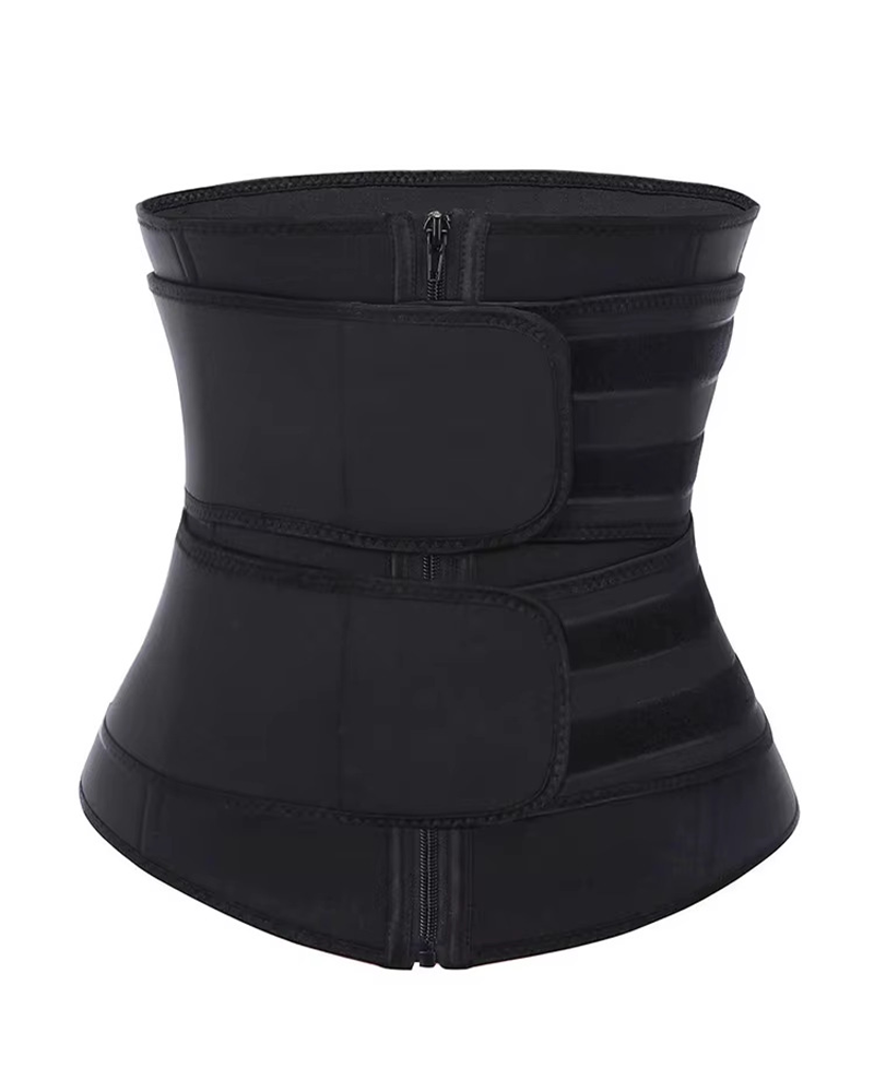 Body Shaping Double Belt Zipper Belly Control Belt-Curvy-Faja