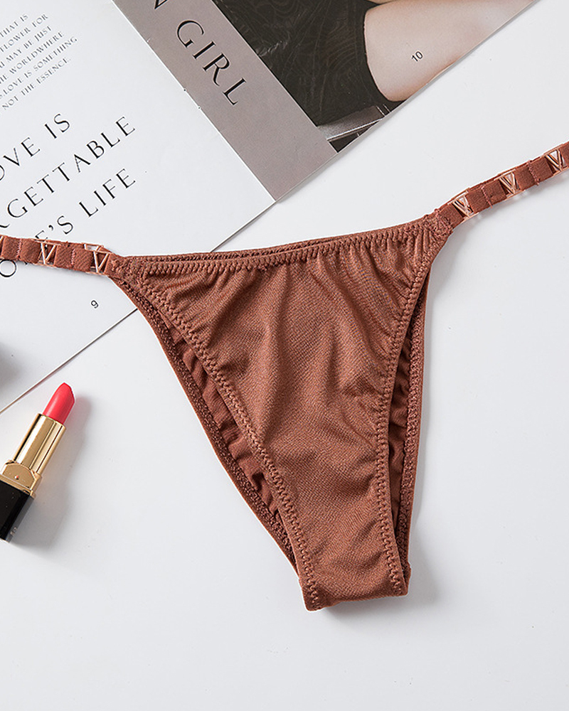 Sexy V-Shaped Metallic Ice Silk Panties-Curvy-Faja