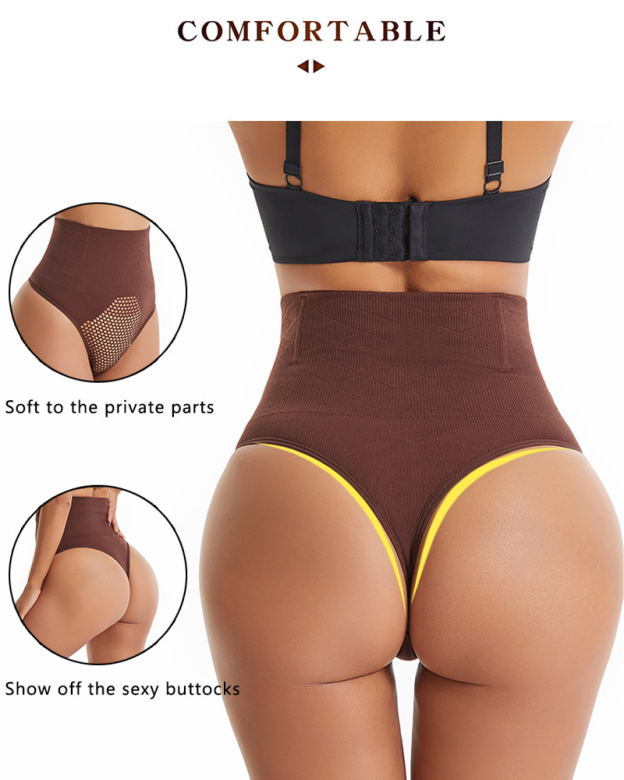 Hollow-Out High-Waisted Thong For Tummy Control Hip Lifting