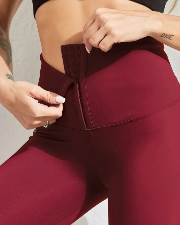 Buttoned Sports Slimming Pants Hip Lift Waist Pants-Curvy-Faja