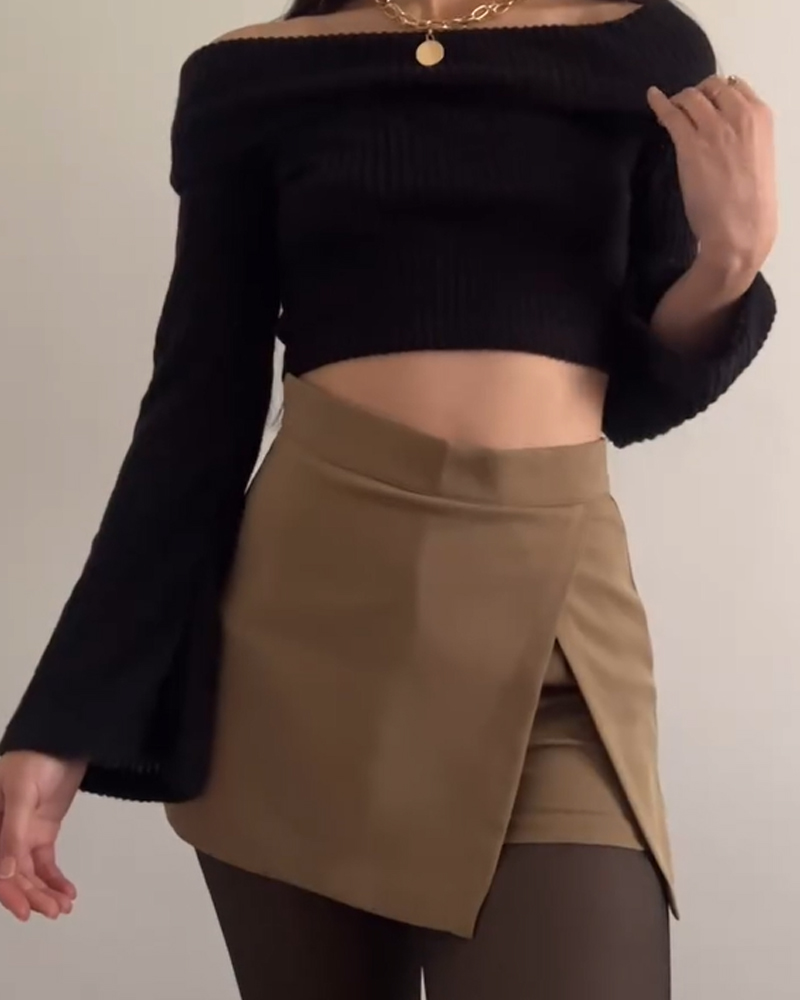 Front Slit Hip Shorts Skirt (Pre-Sale)