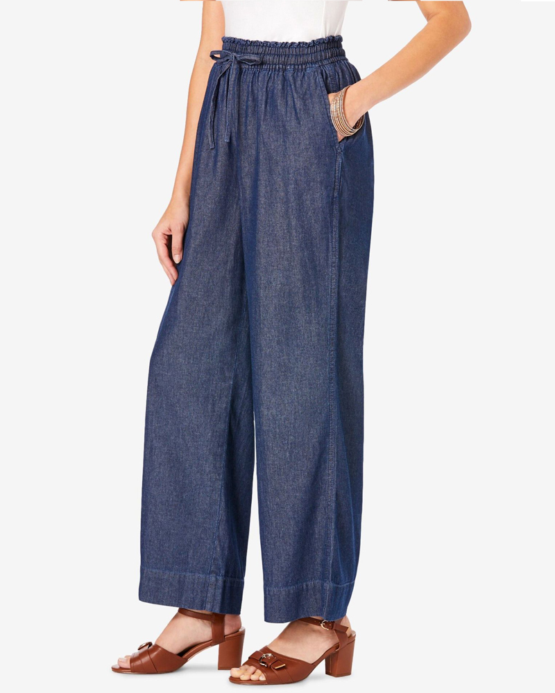 Loose And Flowy Tencel Casual Jeans-Curvy-Faja