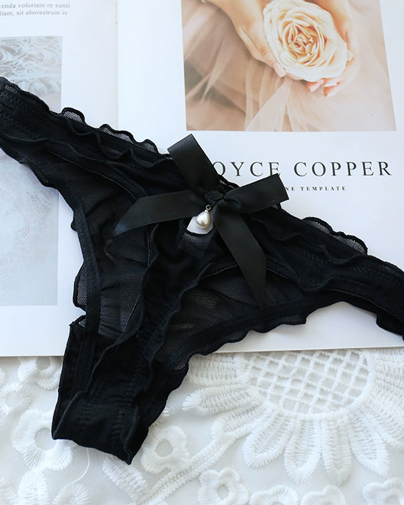 Sexy Mesh Pearl Thong-Curvy-Faja